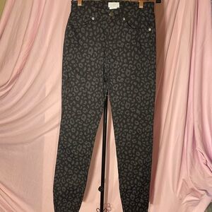 Mud Pie Black Leopard High Rise Jeans
